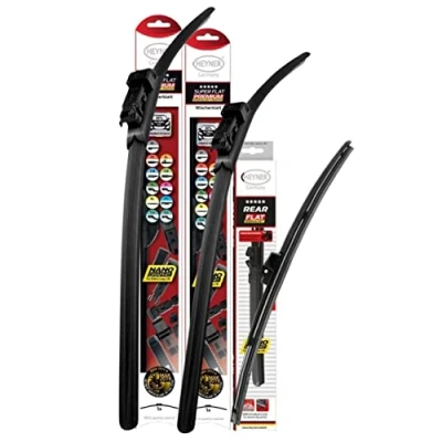 Image of HEYNER Germany Super Flat Wiper Blades Size 24&quot;19&quot; Rear 12&quot; W Fits BMW 3 2012 onwards HSF2419PT12W