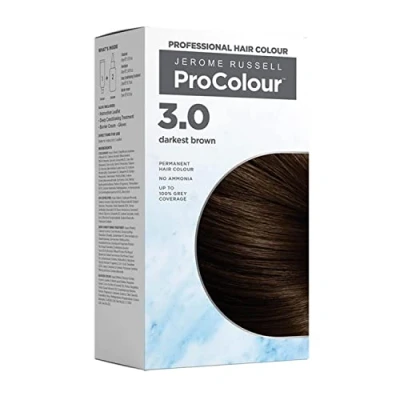 Image of Jerome Russell ProColour Darkest Brown 3.0 Permanent Hair Colour Ammonia Free Dye for Full Grey Coverage, Shine &amp; Retention with Brazil Nut Oil