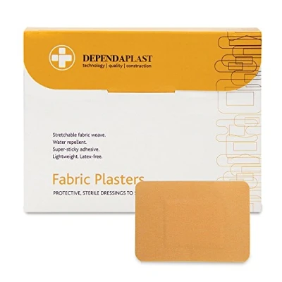 Image of Dependaplast Advanced fabric plasters 7.5cm x 5cm Hi Tech Lightweight, Water Repellent, Flexible, Super Sticky Adhesive Box of 50