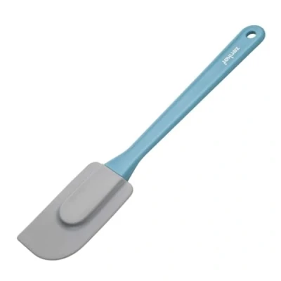 Image of Fackelmann Zenker Spatula, Silicone Dough Scraper, Flexible Baking Patisserie 26.5x5x1.5cm, Ice Blue