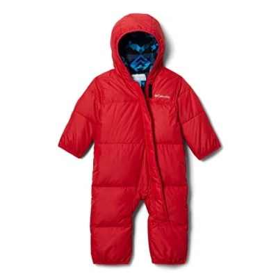 Image of Columbia Unisex Kids Snuggly Bunny Bunting, Snowsuit Romper, Mountain Red, Size 3/6