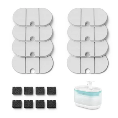 Image of PETLIBRO Capsule Cat Water Fountain Filter, Quadruple Filtration System, 8 Packs, White