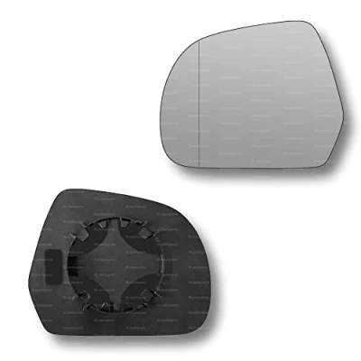Image of Less4spares Replacement Wing Mirror Glass Left Compatible with Nissan Micra 2010 2017 CLIP ON Passnager Near Side N/S Blind Spot