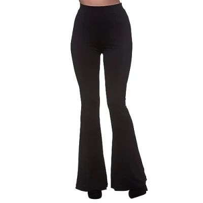 Image of Wicked Costumes Adult Ladies 60&#039;s/70&#039;s Black Disco Flares Fancy Dress