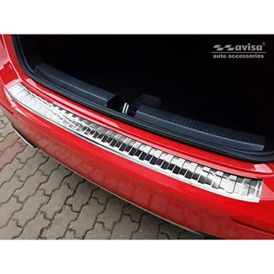 Image of Stainless Steel Rear bumper protector compatible with Mercedes A Class W177 HB 2018 incl. AMG &amp; EQ &#039;Ribs&#039;