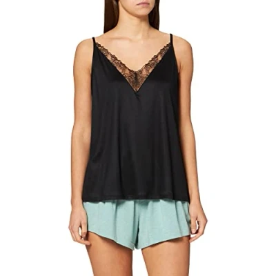 Image of CALIDA Women&#039;s Favourites Seduction Spaghetti Top Underwear, Opaque, Black, 44 46