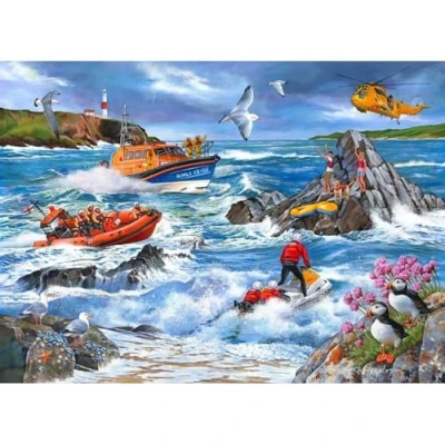 Image of the House of Puzzles 1000 Piece Jigsaw Puzzle In Support RNLI Against Tide “NEW JULY 2022