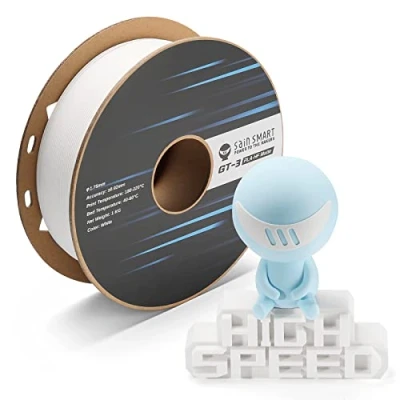 Image of SainSmart GT 3 High Speed Matte PLA Filament 1.75mm, Flow 3D Printer Filament, White, 1KG Spool, Dimensional Accuracy +/ 0.02mm