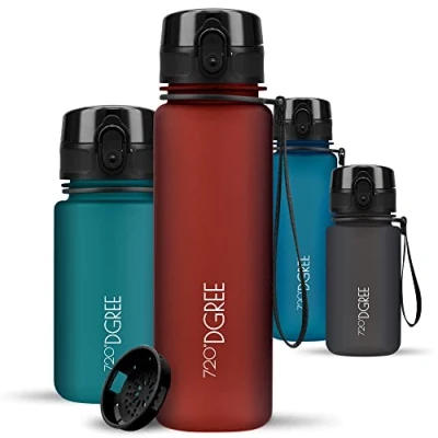 Image of 720DGREE Water Bottle Kids 500ml “uberBottle“ softTouch +Sieve BPA Free Tritan, Leakproof, Reusable Drinking Waterbottle for Children, School, Playground, Boys, Girls, Handbag, Sport, Bike