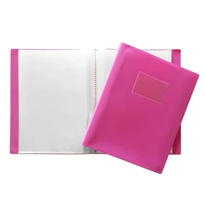 Image of Janrax A4 Pink Flexible Cover 100 Pocket Display Book Presentation Folder