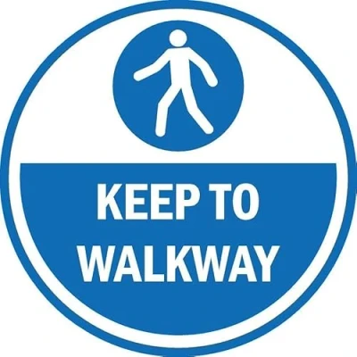 Image of Keep to walkway floor sticker Self adhesive graphic (300mm x 300mm)