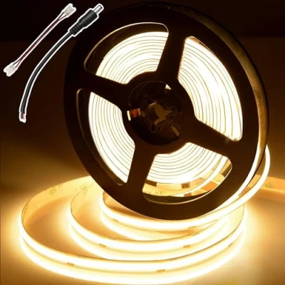Image of BERIXDEEP COB LED Strip Lights, Uniform DC24V Strip, 8mm Wide, CRI 90+, Dotless Tape for Room Decoration (No Power Supply), 5M, Warm White