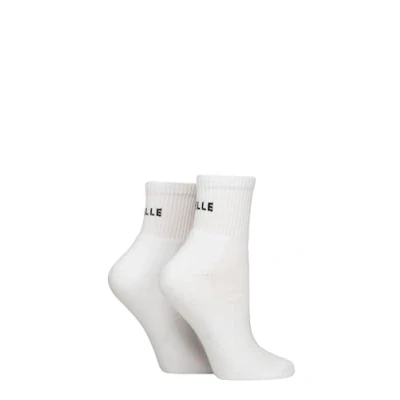 Image of Women&#039;s 2 Pair Elle Sports Cushioned Ankle Socks Plain White 4 8