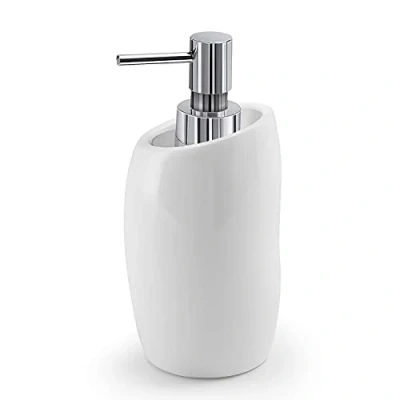 Image of Gedy G Iside, White, Dimensions and Weight Soap Bathroom: 16.3 x 9.1 8.5 cm &amp; 0.34 kg, Made of Resin Sand, Design Dispenser R&amp;S, 2 Year Warranty, unica
