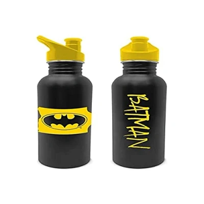 Image of Pyramid International Batman Water Bottle (Torn Bat Symbol) Metal Drink 700ml Official Merchandise