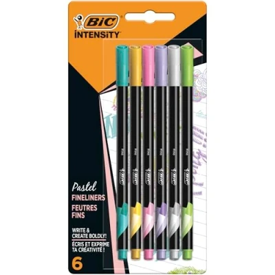 Image of BiC Intensity Fine Felt Tip Pens, Pack of 6