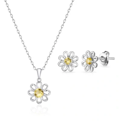 Image of Philip Jones Daisy Set Created with Zircondia® Crystals