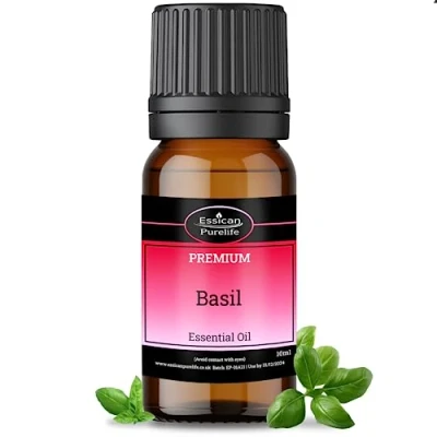 Image of Basil Essential Oil 100% Pure Natural Therapeutic Grade Sleep Oils for Hair, Relax, Diffuser, Aromatherapy, Humidifier Fragrance, Herbaceous &amp; Refreshing Aroma 10ml
