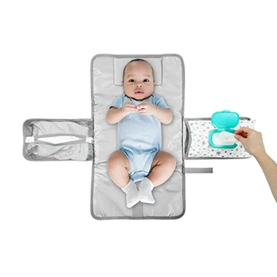 Image of Babyway Travel Changing Mat with Grey Star Design