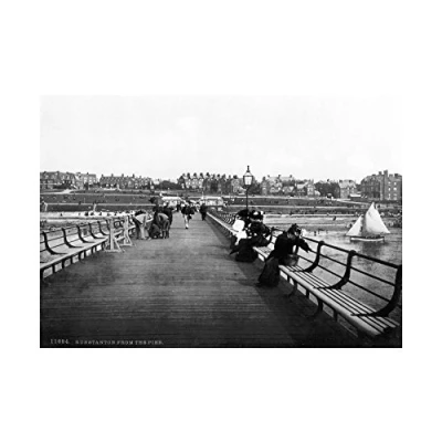 Image of Wee Blue Coo Vintage Photo Hunstanton From Pier England Old Wall Art Print