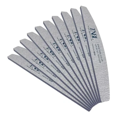 Image of TNBL Nail File Premium Quality (80/80 Grit Half Moon Zebra) Pack of 10 for Manicure &amp; Pedicure Shaping Styling