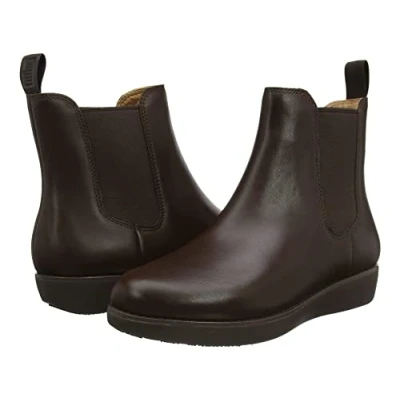 Image of Fitflop Women&#039;s sumi Chelsea Boot Waterproof Leather, Chocolate Brown, 4 UK