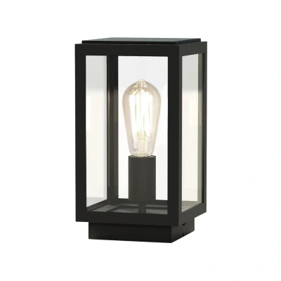Image of Homefield Outdoor Pedestal Lamp Textured Black IP44, E27