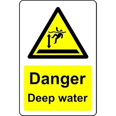 Image of Danger deep Water Safety Sign 3mm Aluminium (300mm x 200mm)