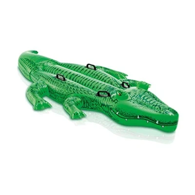 Image of Intex Giant Gator Childrens Large Inflatable Ride On Alligator With Four Grab Handles #58562, Black,58562EP