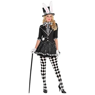 Image of amscan 9918191 Adult Ladies Dark Mad Hatter Costume Fancy Dress (UK 12 14)