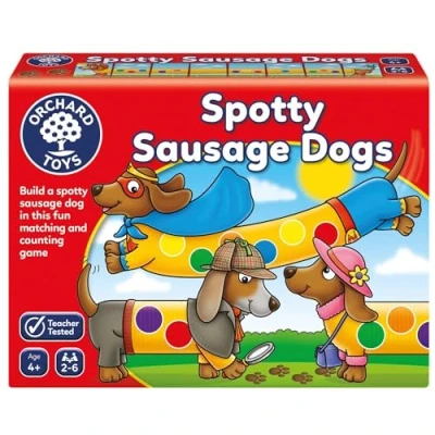 Image of Orchard Toys Spotty Sausage Dogs Game, Fun Memory and Counting Perfect for Children age 4+, Family Educational Toy Games, Yellow