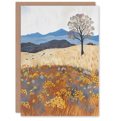 Image of Artery8 Greeting Card Colorado Countryside Floral Landscape Painting Blank For Him Or Her Art Birthday