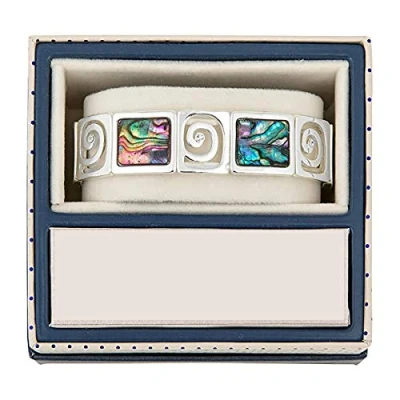 Image of equilibrium Silver Plated Pastel Squares Swirls Bracelet