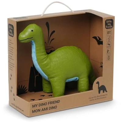 Image of Little Big Friends Dino Stimulate The Senses with Colors, Textures &amp; a Tinkling Bell Vegan Leather Easy to Clean Hector Brachiosaurus