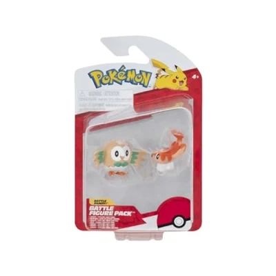 Image of Pokémon Pokemon 5 and 8 cm Battle Figure 2 Pack Tatsugiri &amp; Rowlet Toy for Kids 4+ Official Product Children