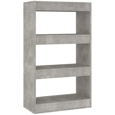 Image of vidaXL Book Cabinet/Room Divider Concrete Grey 60x30x103 cm Engineered Wood