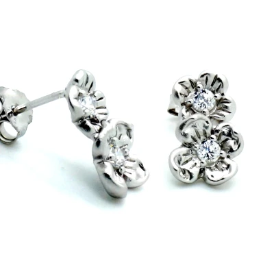 Image of Orphelia ZO 6018 Women&#039;s Stud Earrings Rhodium Plated 925 Silver with White Round Cut Zirconia