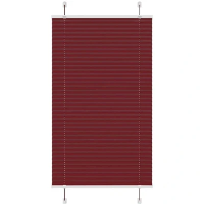 Image of vidaXL Pleated Blind Bordeaux Red 80x100 cm Fabric Width 79.4 Polyester