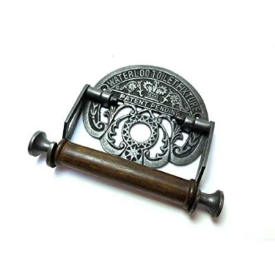 Image of ANTIQUE STYLE WATERLOO TRAIN STATION TOILET ROLL HOLDER WALL MOUNTED IRON WH38