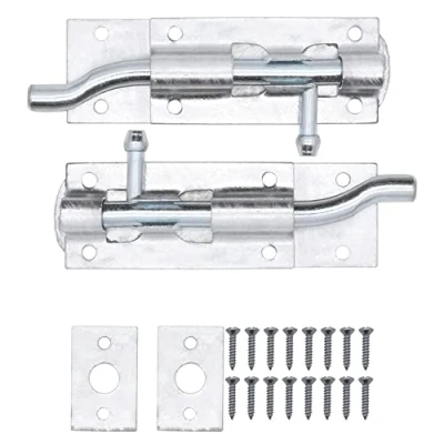 Image of EAI Heavy Duty Necked Tower Bolt 4 Inch Galvanised Fixings Included Pack of 2