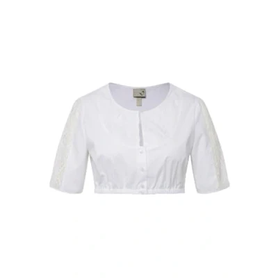 Image of Ulla Popken Women&#039;s Dirndl Blouse with lace, Snow White, 18
