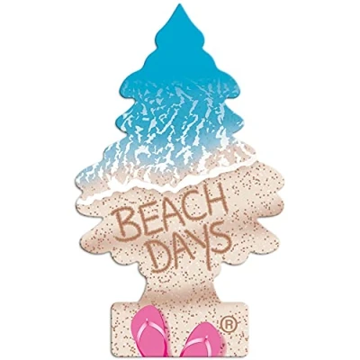 Image of Little Trees Air Freshener Tree MTR0086B Beach Days Fragrance For Car Home Boat Caravan 24 Pack