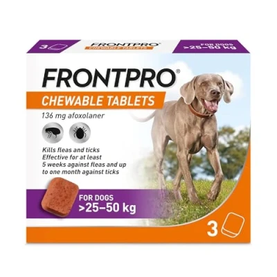 Image of FRONTPRO® Chewable Tablets Flea &amp; Tick Treatment for Dogs 3 Pack (25 50kg)