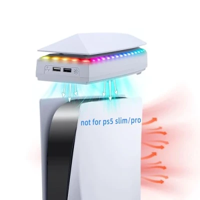 Image of Cooling Fan for PS5 ,Mcbazel with 3 Levels Adjustable Speed System Console RGB LED Lighting,2 USB Port Not Slim