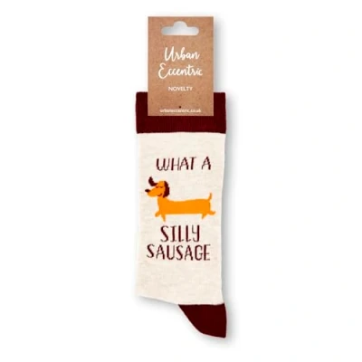 Image of Urban Eccentric Unisex Silly Sausage Socks Gift 1 Pair Cotton Rich Premium Novelty Gifts