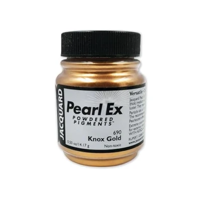Image of Pearl Ex Pigment by Jacquard, Creates Metallic or Pearlescent Effect.5 Ounce Jar, Knox Gold