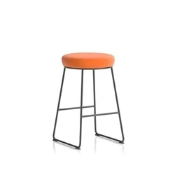 Image of Turin Stool Black Frame Mustard Seat Pad