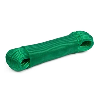 Image of DODUOS 50m Washing Line, Steel Core Line Clothes Lines for Outside, Green Thick Strong Garden Outdoor Laundry Cloth Plastic PVC Rope Wire