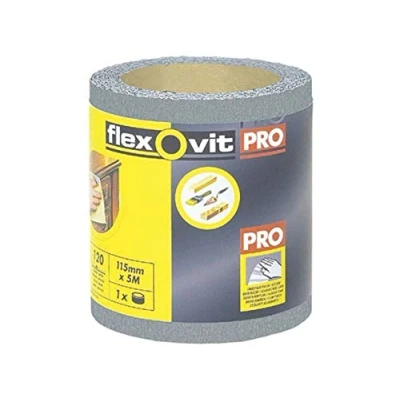 Image of Flexovit Pro By Norton Finishing Sandpaper Roll 115mm x 5m 180 Grit