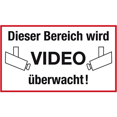 Image of Metafranc 500210 Sign &quot;Dieser Bereich Wird Video überwacht!&quot; 250 x 150 mm/Signage/Warning Marking/Safety Marking/Property Marking/Trade Marking/Commercial Marking /